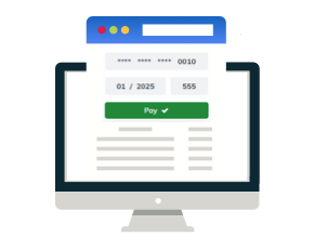 Merchant using a virtual terminal on a computer to manually process online card payments